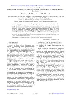 Synthesis and Characterization of Silver Choromate Nanostructures