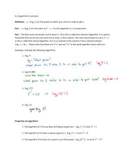 logb y x = logb y x = = log ln x = log 9 log 125