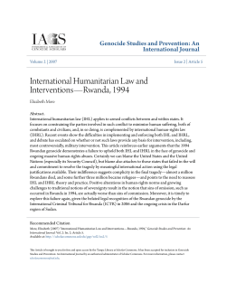 International Humanitarian Law and Interventions&mdash;Rwanda, 1994