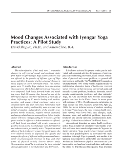 Mood Changes Associated with Iyengar Yoga Practices: A