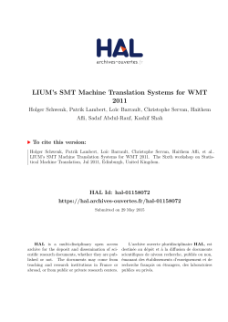 LIUM`s SMT Machine Translation Systems for WMT 2011