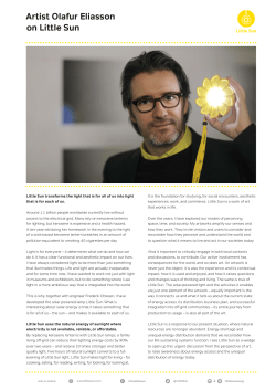 Artist Olafur Eliasson on Little Sun