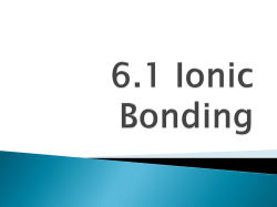 6.1 Ionic Bonding