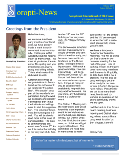 October 2014 Newsletter - Soroptimist International Elk Grove