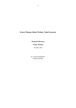 Ernest Thomas Sinton Walton: Nobel Laureate