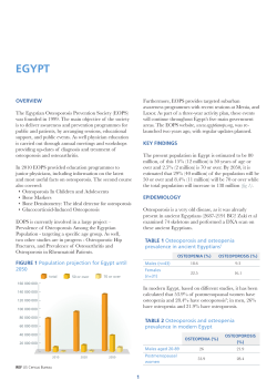 1 OVERVIEW The Egyptian Osteoporosis Prevention Society (EOPS