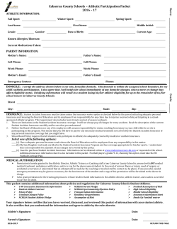 N am e: Grad e: ______ Cabarrus County Schools ~ Athletic