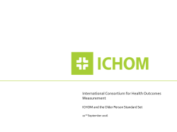 The ICHOM Standard Set for Older Persons