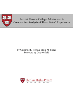 Percent Plans in College Admissions