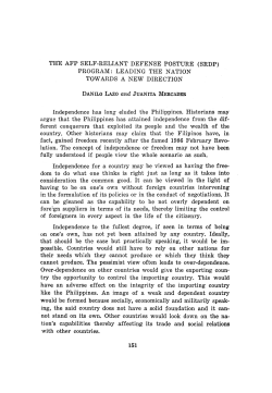 The AFP self-reliant defense posture (SRDP)