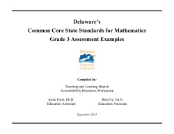 Delaware`s Common Core State Standards for Mathematics Grade 3