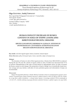 HUMAN INDUCET DECREASE OF HUMUS CONTENT IN SOILS