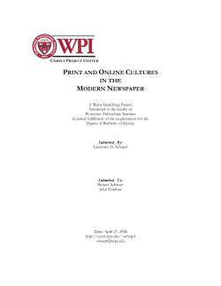 print and online cultures in the modern newspaper