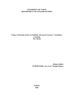 UNIVERSITY OF TARTU DEPARTMENT OF