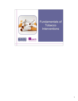 Fundamentals of Tobacco Facilitator Slides and Speakers` Notes