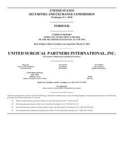 united surgical partners international, inc. - corporate