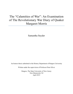 The &ldquo;Calamities of War&rdquo;: An Examination of The Revolutionary War