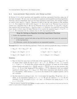 6.4 Logarithmic Equations and Inequalities