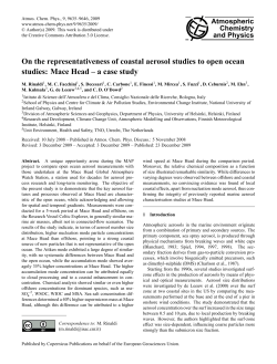 On the representativeness of coastal aerosol studies to open ocean