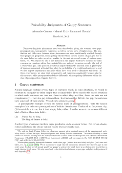 Probability Judgments of Gappy Sentences