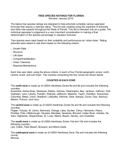 TREE SPECIES RATINGS FOR FLORIDA Revised