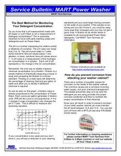 Your Detergent Concentration How do you prevent corrosion from