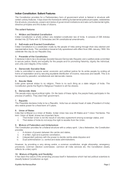 Indian Constitution: Salient Features