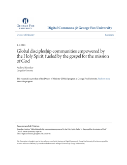 Global discipleship communities empowered by the Holy Spirit