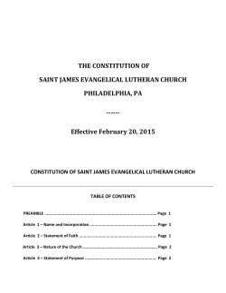 CONSTITUTION DOCUMENT FOR CONGREGATIONS