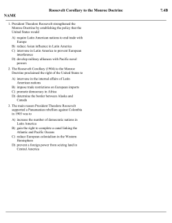 Roosevelt Corollary to the Monroe Doctrine 7.4B NAME