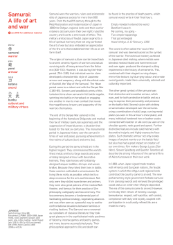 Samurai: A life of art and war Samurai were the warriors