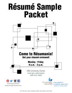 Come to R&eacute;sumania! - GSU Career Services