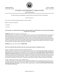 SB 2015-2016 01-10 Senate Vacancies
