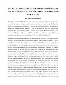 egyptian approaches to the new developments in the nile politics