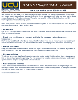 5 stePs towArd heAlthy credit