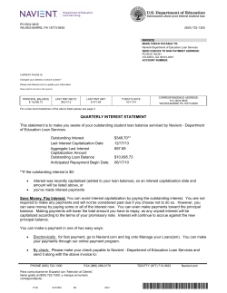 Quarterly Interest Statement in School and in Grace