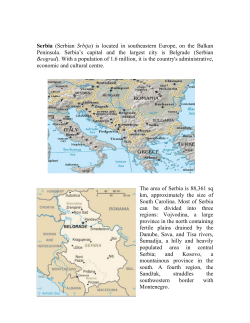 Serbia (Serbian Srbija) is located in southeastern Europe, on the