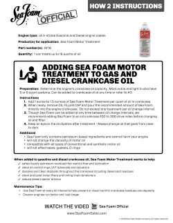 ADDIng sEA FOAM MOtOr trEAtMEnt tO gAs