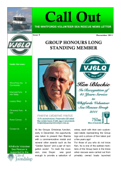December 2011 Newsletter - Whitfords Volunteer Sea Rescue Group
