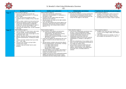 KS1 - Maths Overview - St Benedict`s Infant School