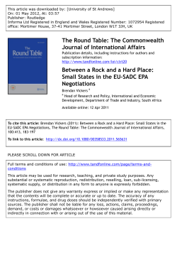 Between a Rock and a Hard Place: Small States in the EU&ndash;SADC