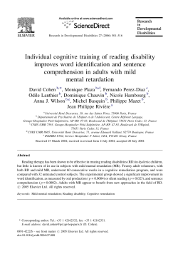 Individual cognitive training of reading disability improves word