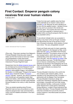 First Contact: Emperor penguin colony receives first ever