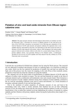Flotation of zinc and lead oxide minerals from Olkusz region