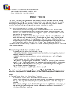 Sleep and Sleep Training - Child and Adolescent Health Associates