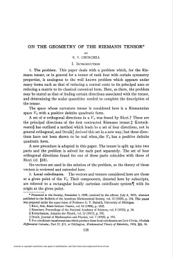 on the geometry of the riemann tensor