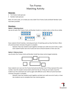 Ten Frames Matching Activity