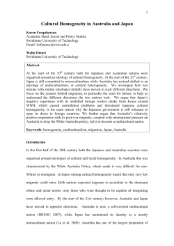 Cultural Homogeneity in Australia and Japan