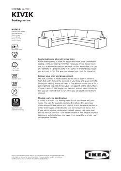 Seating series BUYING GUIDE