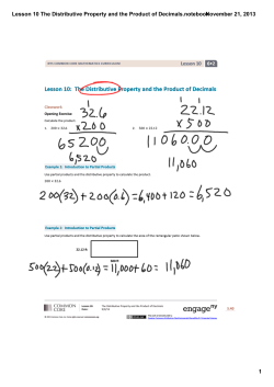 Lesson 10 The Distributive Property and the Product of Decimals